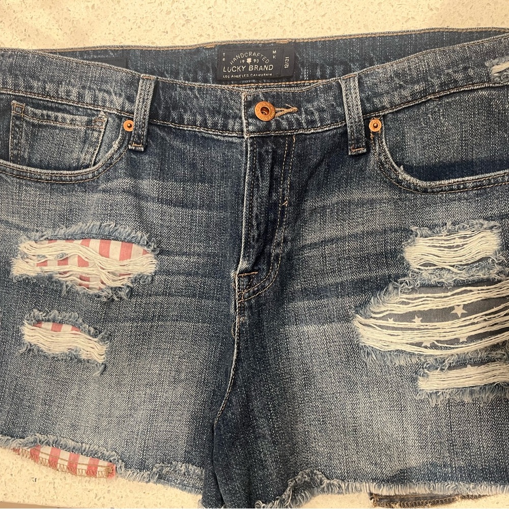 Lucky Brand Ripped Denim Shorts